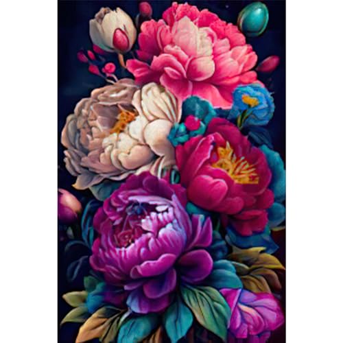 RICUVED Blume Diamond Painting Set,5D Diamant Painting Bilder Erwachsene Blume Diamond Painting Kinder, Full Drill Diamond Art Blume Diamant Malerei Bilder Diamond Painting für Home 30x40cm von RICUVED