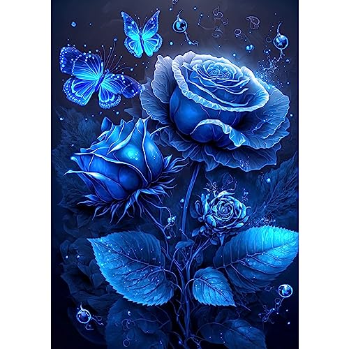 RICUVED Blumen Diamond Painting Erwachsene, 5D Rosen Diamant Painting Bilder Erwachsene, DIY Diamond Painting Bilder Blumen Diamant Malerei Set für Wanddekoration 30x40cm von RICUVED