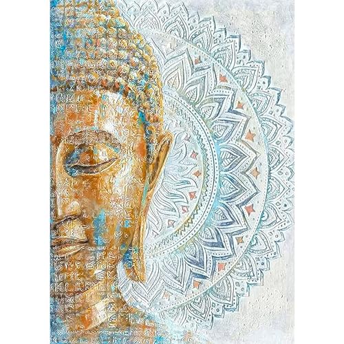 RICUVED Buddha Diamond Painting Erwachsene, 5D Mandala Diamant Painting Bilder Erwachsene, DIY Diamond Painting Bilder Buddha Diamant Malerei Set für Wanddekoration 30x40cm von RICUVED