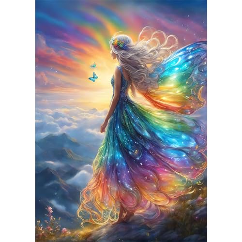 RICUVED Bunte Prinzessin Diamond Painting Set, 5D Diamant Painting Bilder Erwachsene & Kinder, Full Drill Diamond Art Diamant Malerei Bilder für Home Dekor 30x40cm von RICUVED