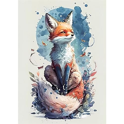 RICUVED Diamond Painting Fuchs Set,5D Diamant Painting Bilder Erwachsene Tiere Diamond Painting Kinder, Full Drill Diamond Art Diamant Malerei Bilder Fuchs Diamond Painting für Home Dekor 30x40cm von RICUVED