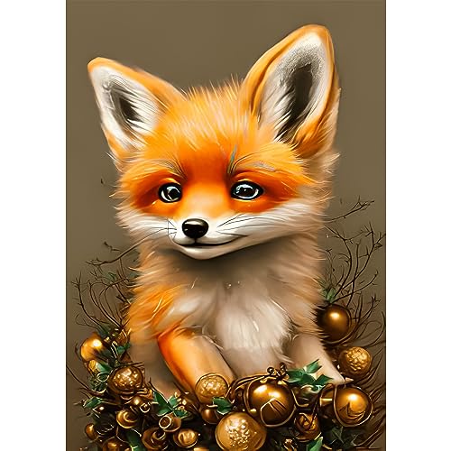 RICUVED Diamond Painting Fuchs Set,5D Diamant Painting Bilder Erwachsene Tiere Diamond Painting Kinder, Full Drill Diamond Art Diamant Malerei Bilder Fuchs Diamond Painting für Home Dekor 30x40cm von RICUVED