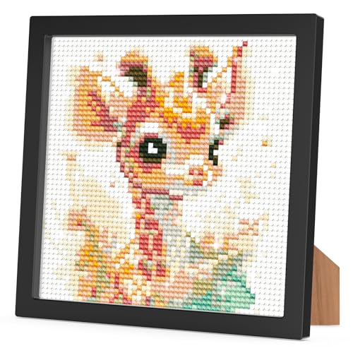 RICUVED Diamond Painting Mit Rahmen, 5D DIY Set Full -Giraffe Mosaikherstellung für Kinder Mädchen, Erwachsene, Diamant Bilder Arts Craft für Home Wand Decor 18x18 cm von RICUVED