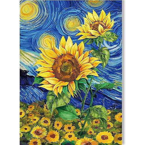 RICUVED Diamond Painting Sonnenblume Set,5D Diamant Painting Bilder Erwachsene Landschaft Diamond Painting Kinder, Full Drill Diamond Art Diamant Malerei Bilder Blume Diamond Painting für Home 30x40cm von RICUVED