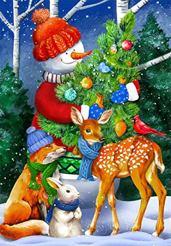 RICUVED Diamond Painting Weihnachten Set, Schneemann Diamond Painting Bilder Erwachsene Full Diamant Painting Bilder Kits Weihnachtsbaum Diamant Malerei Bilder Kreuzstich Stickerei Strass Set 30x40cm von RICUVED