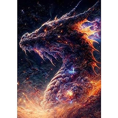 RICUVED Drache Diamond Painting Bilder, 5D Drache Diamant Painting Bilder Erwachsene Diamant Malerei Bilder Set Full Drill Tier Diamond Painting Cross Stickerei Malerei Set 30x40cm von RICUVED