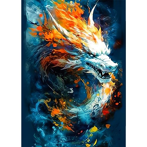 RICUVED Drache Diamond Painting Bilder, 5D Tiere Diamant Painting Bilder Erwachsene Diamant Malerei Bilder Set Full Drill Drache Diamond Painting Cross Stickerei Malerei Set 30x40cm von RICUVED