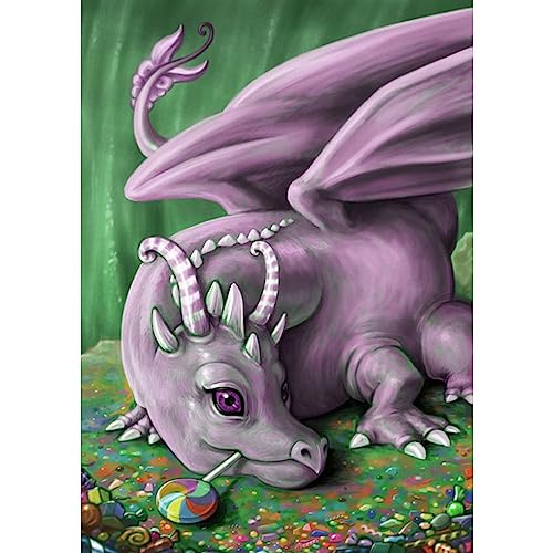 RICUVED Drache Diamond Painting Erwachsene, 5D Drache Diamant Painting Bilder Erwachsene, DIY Diamond Painting Bilder Tier Diamant Malerei Set für Wanddekoration 30x40cm von RICUVED