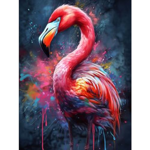 RICUVED Flamingos Diamond Painting Set,5D Diamant Painting Bilder Erwachsene Tiere Diamond Painting Kinder, Full Drill Diamond Art Tiere Diamant Malerei Bilder Diamond Painting für Home 30x40cm von RICUVED