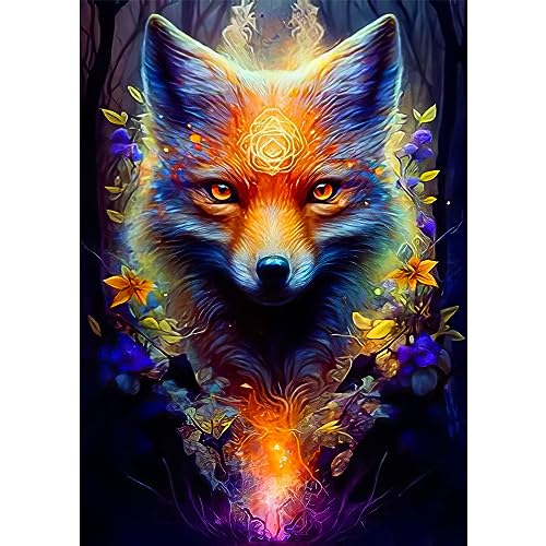 RICUVED Fuchs Diamond Painting Erwachsene, 5D Tiere Diamant Painting Bilder Erwachsene, DIY Diamond Painting Bilder Fuchs Diamant Malerei Set für Wanddekoration 30x40cm von RICUVED