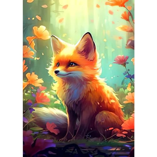 RICUVED Fuchs Diamond Painting Erwachsene, 5D Tiere Diamant Painting Bilder Erwachsene, DIY Diamond Painting Bilder Tiere Diamant Malerei Set für Wanddekoration 30x40cm von RICUVED