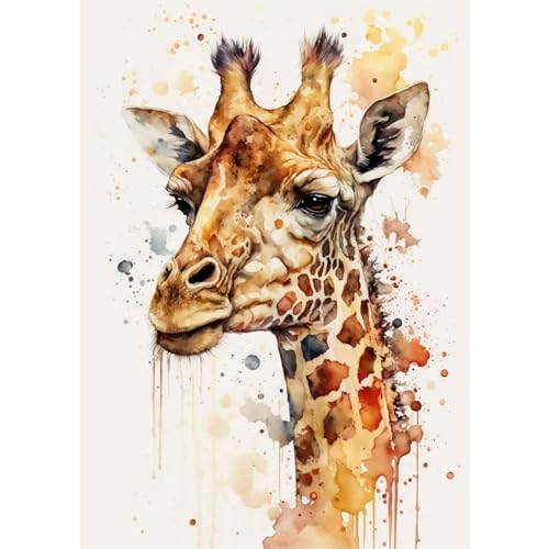 RICUVED Giraffe Diamond Painting Bilder, 5D Giraffe Diamant Painting Bilder Erwachsene Diamant Malerei Bilder Set Full Drill Tiere Diamond Painting Cross Stickerei Malerei Set 30x40cm von RICUVED