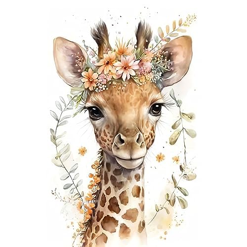 RICUVED Giraffe Diamond Painting Erwachsene, 5D Giraffe Diamant Painting Bilder Erwachsene, DIY Diamond Painting Bilder Tiere Diamant Malerei Set für Wanddekoration 30x40cm von RICUVED