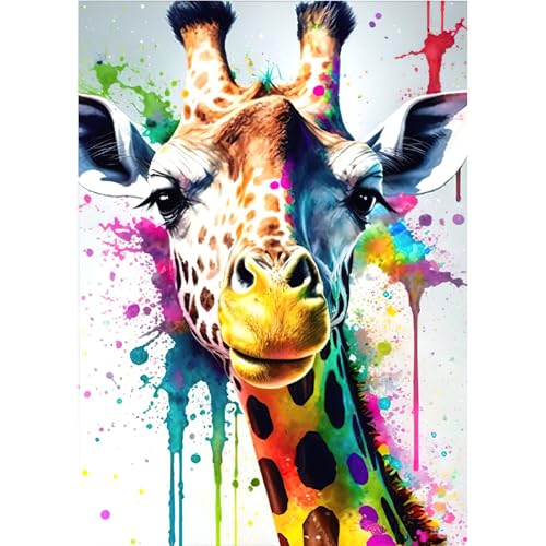 RICUVED Giraffe Diamond Painting Erwachsene, 5D Tiere Diamant Painting Bilder Erwachsene, DIY Diamond Painting Bilder Diamant Malerei Set für Wanddekoration 30x40cm von RICUVED