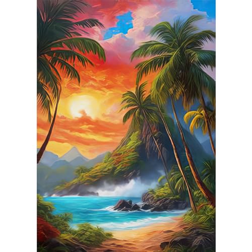 RICUVED Landschaft Diamond Painting Erwachsene, 5D Meer Diamant Painting Bilder Erwachsene, DIY Diamond Painting Bilder Landschaft Diamant Malerei Set für Wanddekoration 30x40cm von RICUVED