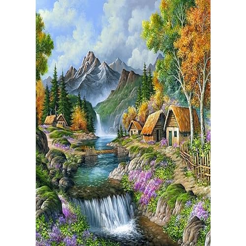 RICUVED Landschaft Diamond Painting Erwachsene, 5D Natur Berg Diamant Painting Bilder Erwachsene, DIY Diamond Painting Bilder Landschaft Diamant Malerei Set für Wanddekoration 30x40cm von RICUVED