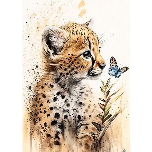 RICUVED Löwe Diamond Painting Set,5D Diamant Painting Bilder Erwachsene Tiere Diamond Painting Kinder, Full Drill Diamond Art Diamant Malerei Bilder Diamond Painting für Home Dekor 30x40cm von RICUVED