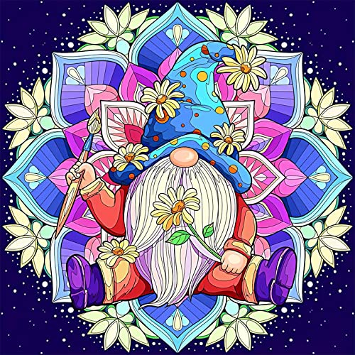 RICUVED Mandala Diamond Painting Set,5D Diamant Painting Bilder Erwachsene Zwerge Diamond Painting Kinder, Full Drill Diamond Art Gnome Diamant Malerei Bilder Diamond Painting für Home Dekor 35x35cm von RICUVED