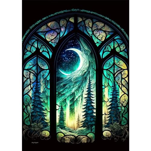 RICUVED Mond Diamond Painting Set,5D Diamant Painting Bilder Erwachsene Landschaft Diamond Painting Kinder, Full Drill Diamond Art Landschaft Diamant Malerei Bilder Diamond Painting für Home 30x40cm von RICUVED