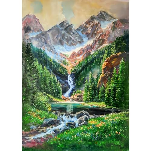 RICUVED Natur Diamond Painting Bilder, 5D Landschaft Diamant Painting Bilder Erwachsene Diamant Malerei Bilder Set Full Drill Berg Diamond Painting Cross Stickerei Malerei Set 30x40cm von RICUVED