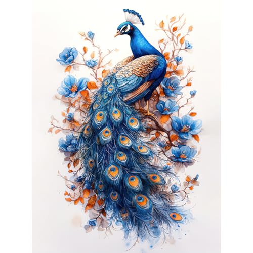 RICUVED Pfau Diamond Painting Erwachsene, 5D Diamant Painting Bilder Erwachsene, DIY Diamond Painting Bilder Tiere Diamant Malerei Set für Wanddekoration 30x40cm von RICUVED