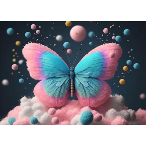 RICUVED Schmetterling Diamond Painting Erwachsene, 5D Tiere Diamant Painting Bilder Erwachsene, DIY Diamond Painting Bilder Schmetterling Diamant Malerei Set für Wanddekoration 30x40cm von RICUVED