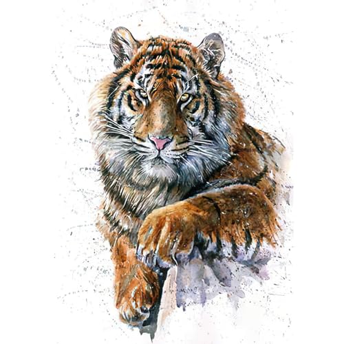 RICUVED Tiger Diamond Painting Erwachsene, 5D Tiger Diamant Painting Bilder Erwachsene, DIY Diamond Painting Bilder Tiere Diamant Malerei Set für Wanddekoration 30x40cm von RICUVED