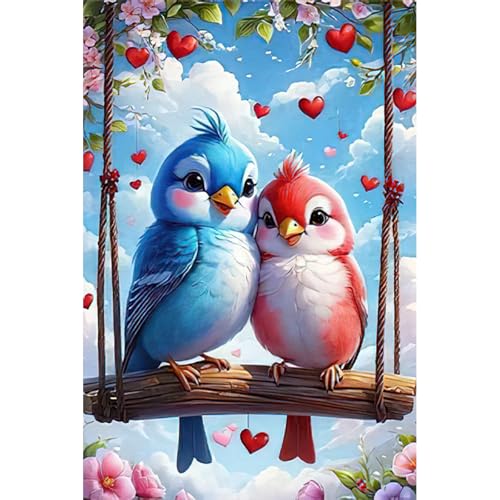 RICUVED Vogel Diamond Painting,5D Diamant Painting Bilder Erwachsene Tiere Diamond Painting Kinder, Full Drill Diamond Art Diamant Malerei Bilder für Home Dekor 30x40cm von RICUVED