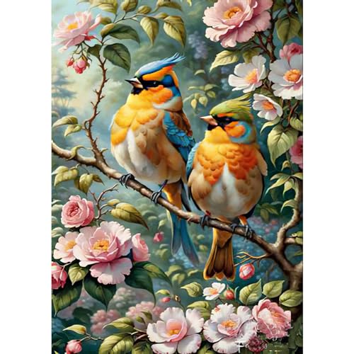 RICUVED Vogel Diamond Painting Erwachsene, 5D Blume Diamant Painting Bilder Erwachsene, DIY Diamond Painting Bilder Tiere Diamant Malerei Set für Wanddekoration 30x40cm von RICUVED