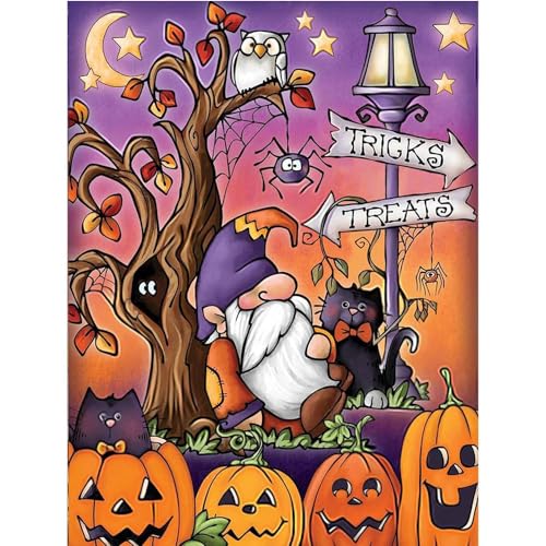 RICUVED Gnomes Diamond Painting Erwachsene, 5D Halloween Diamant Painting Bilder Erwachsene, DIY Diamond Painting Bilder Halloween Diamant Malerei Set für Wanddekoration 30x40cm von RICUVED