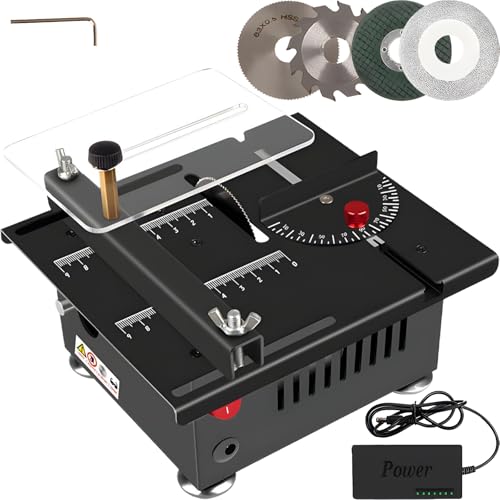 RIDEONMOP Mini Tischsäge, Multifunktionale Tischsäge für DIY Modellbau, Tragbare Einstellbare Schneiden Schleifen Gravieren Bohren All-in-One Maschine für Holz/PCB/Acryl/Kunststoff,Angled b von RIDEONMOP