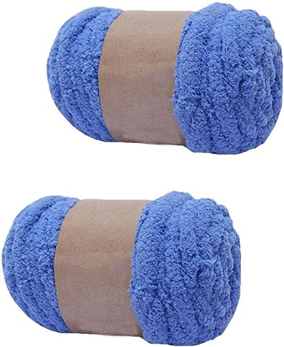 Chenille-Garn für Armstricken, Deckengarn, Jumbo-Chenille-Garn, DIY, Matte, Mütze, Schals, 250 g, Violett, 2 Stück von RIESKAS