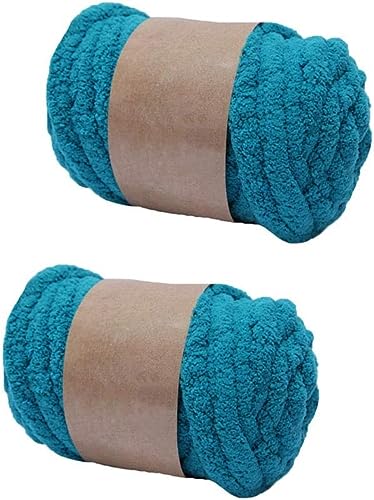 Chenille-Garn für Armstricken, Deckengarn, Jumbo-Chenille-Garn, DIY, Matte, Mütze, Schals, 250 g, Violett, 2 Stück von RIESKAS