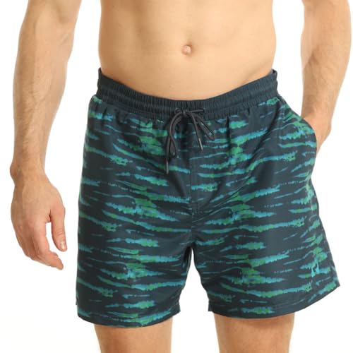 RIPT Performance Herren Ript Essentials Quick Dry UV 50 Sonnenschutz Badeshorts Badehose, Blau/Grün Batikfarbe, 2XL von RIPT Performance