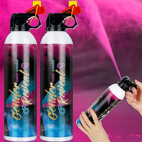 RISEMART Gender Reveal Konfetti Kanone Poppers, Gender Reveal Rauchbombe biologisch abbaubare Babyparty-Konfetti, Partyzubehör für Jungen und Mädchen (2 Stück, Rosa) von RISEMART