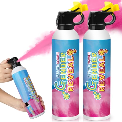 RISEMART XXL Pulver-Feuerlöscher Gender Reveal Konfetti Kanone Poppers, Gender Reveal Rauchbombe 100% biologisch abbaubar für Gender Reveal Dekorationen (2 Stück, Rosa) von RISEMART