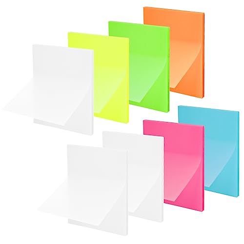 400 BläTter Transparente Haftnotizen, Selbstklebende Sticky Notes 75x75mm, Wasserfest und Wiederbeschreibbar Kennzeichnung Papier, Bunte Quadratische Transparentpapier für Büro Zuhause Schule Sitzung von RISVOWO