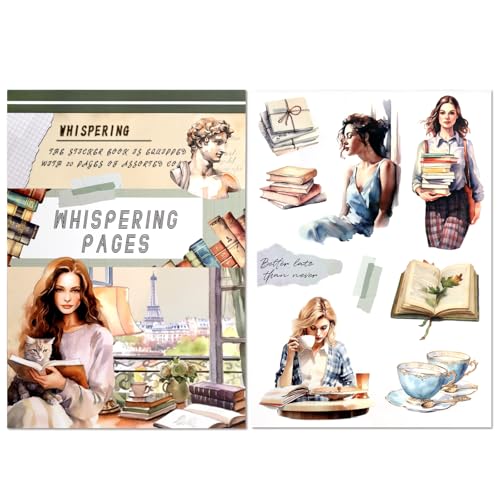 RISYPISY Weihnachten PET/Papier Aufkleber für Journaling, 20 Blätter Buchen Sie Scrapbooking Supplies, 224pcs Aufkleber Supplies Dekoration Journaling Supplies von RISYPISY