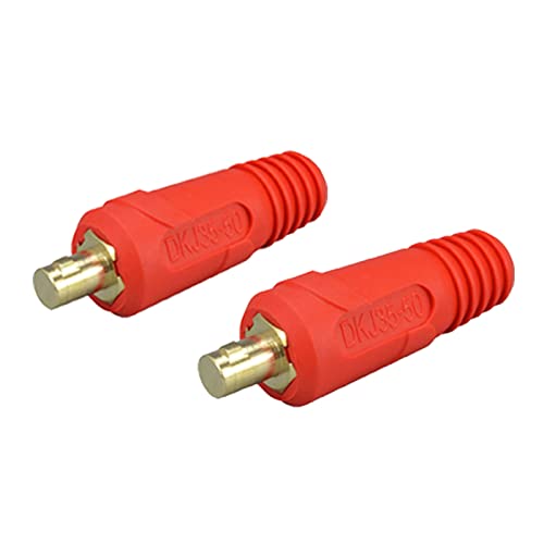 RIVERWELD WIG-Schweißkabel-Panel-Stecker-DKJ35-50 315Amp Schnellmontage Rot 2 Stück von RIVERWELD