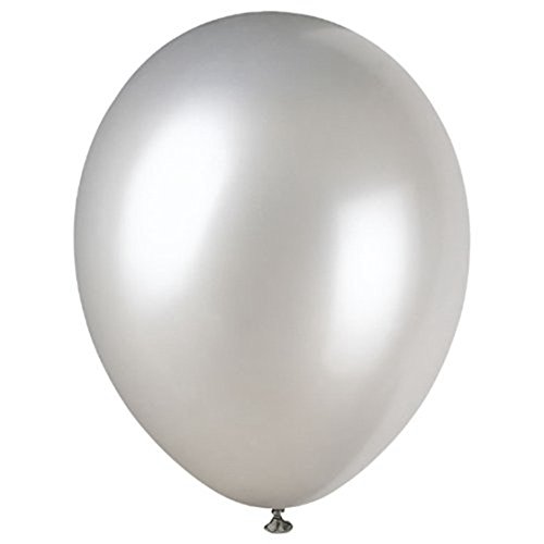 RIYAN 12 Pearlized schillernd Silber Ballons fuer Party Dekoration von RIYAN