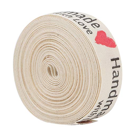 1,5 Cm Handgefertigtes Baumwollband mit 4 Stilen, 5 Yards, Ideal für Hochzeiten, Basteln, Verpacken, 4 Stile, Heimwerken und Präsentieren (handgemachte Herzen) von RIZGHWOY