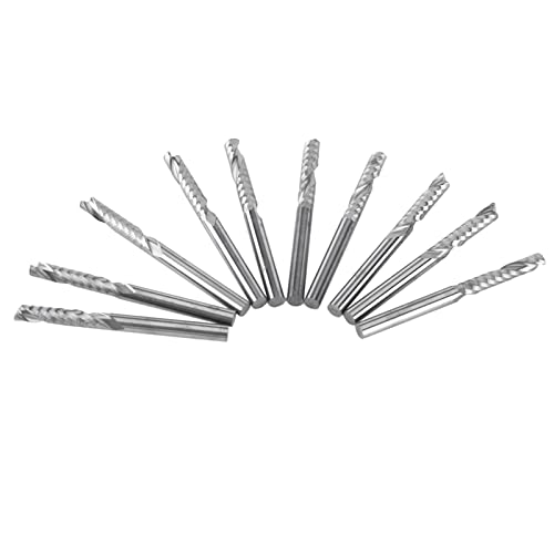 10 Pcs Wolfram -Carbid -Einflöte Spiral CNC Router Router Bits für Acryl PVC MDF Holzschnitte 10 Pcs Wolfram -Carbid -Einflöte Spiral CNC Router Router Bits für Acryl PVC MDF Holzschnitte von RIZGHWOY