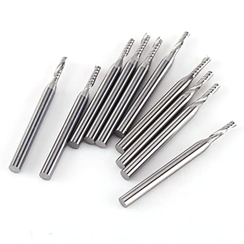 10 Pcs Wolfram -Carbid -Endmühle Set, Einzelflötenspiralbit für Holzbearbeitung und Weiches Material Schneiden 10 Pcs Wolfram -Carbid -Endmühle Set, Einzelflötenspiralbit für Holzbearbeitung und Weiches Material Schneiden von RIZGHWOY