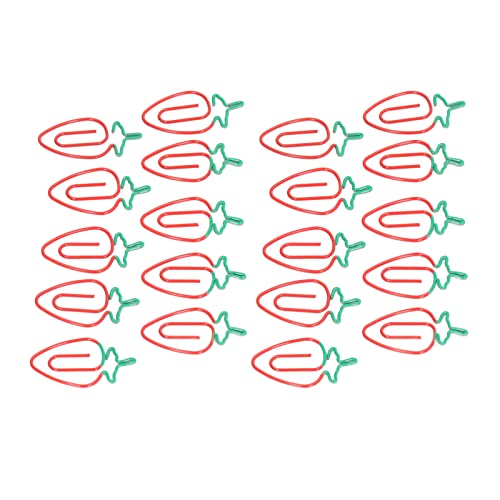 100 Stück Mini-Büroklammern für Lesezeichen, Hochzeit, Büro, Schule, Zuhause, Organisation von Dokumentendateien, Erdbeerform von RIZGHWOY