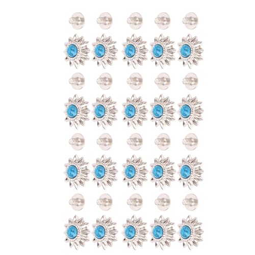 20 Sets Elegante Türkisfarbene Vintage Blumenschraube Schnalle Zinklegungshandwerk Nieten für Lederhüte Gürtel mit Retro Daisy Dekorative Schnalle für Handwerk (BLUE) von RIZGHWOY