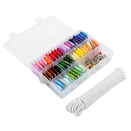 Aufbewahrungsbox für Sticktwist-Organizer in 50 Farben mit Weichen Baumwollspulen für Armbänder, Nähen, Nadelspitzen und Maschinenanwendungen von RIZGHWOY