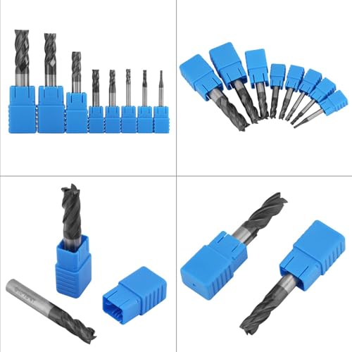 Exklusives Hochgeschwindigkeits -Schneiden -Carbid -Endmühlen -Set Professionelles Mahlen Cutter Tool Kit für Multimetale Materialien 8pcs Wolframstahl 4 Flötenendmühle für von RIZGHWOY