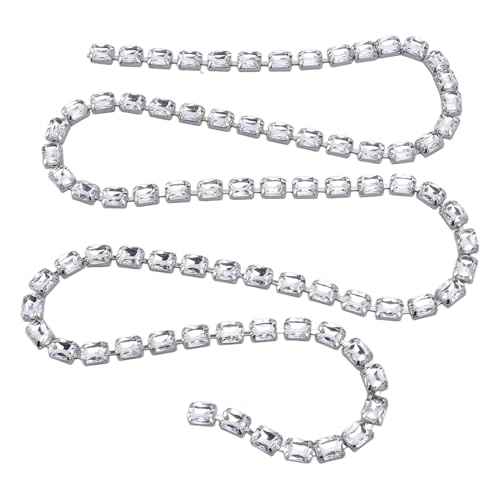 Kristall-Strass-Kette, Handgefertigt aus Acryl, Rechteckige Kristall-Riemendekoration für Halsketten, Armbänder, Ohrringe, Sorgfältiges Schneiden und Polieren, Brillantes Funkeln von RIZGHWOY