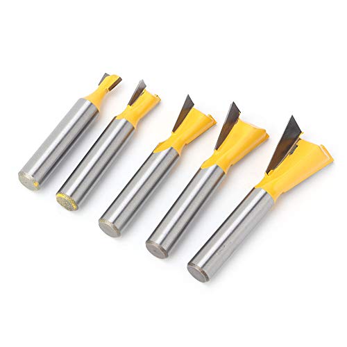 Langlebige Holzbearbeitungs -Schwalbenschwanz -Router Bit für Verschiedene Holzbearbeitungsprojekte, Set von 5 Größen Langlebige Holzbearbeitungs -Schwalbenschwanz -Router Bit für Verschiedene Holzbearbeitungsprojekte, Set von 5 Größen von RIZGHWOY