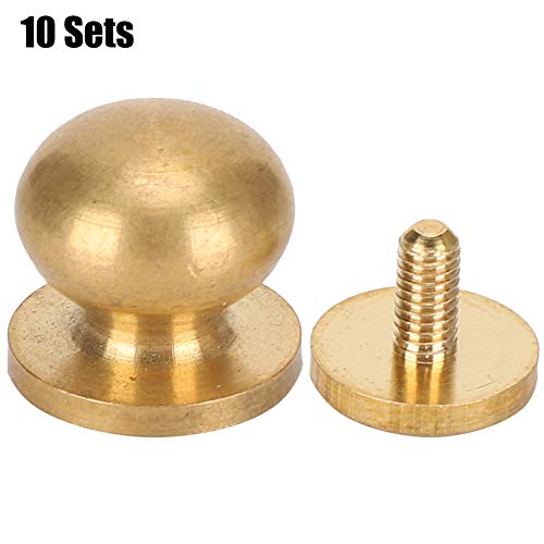 RIZGHWOY Messing Round Mönch Head Nieten für Lederhandwerkskleidungsstücke 10 Sets Gold 13x12mm, Grundzubehör für Kleidung und Ledertaschen RIZGHWOY Messing Round Mönch Head Nieten für Lederhandwerkskleidungsstücke 10 Sets Gold 13x12mm, Grundzubehör für Kleidung und Ledertaschen von RIZGHWOY
